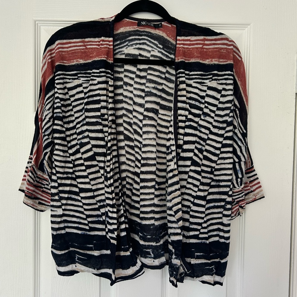 Nic + Zoe Linen Blend 4-Way Cardigan, size XS
